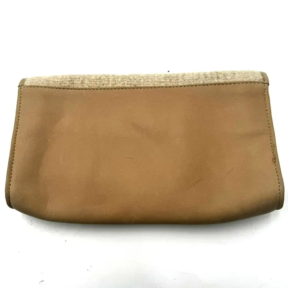 TREEBOL Vintage Tan Clutch Bag Purse Embroidered Boho Festival Hippie Tribal 70s